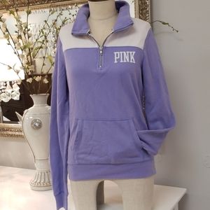 Pink Victoria's secret zipper pullover sweatshirt